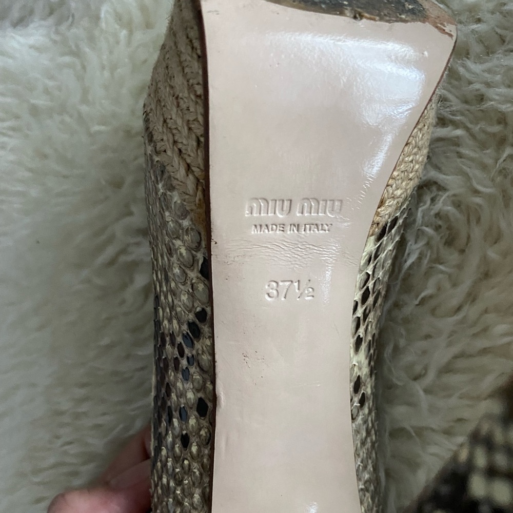 Miu Miu Python Pitone Heels 7 1/2 - image 4